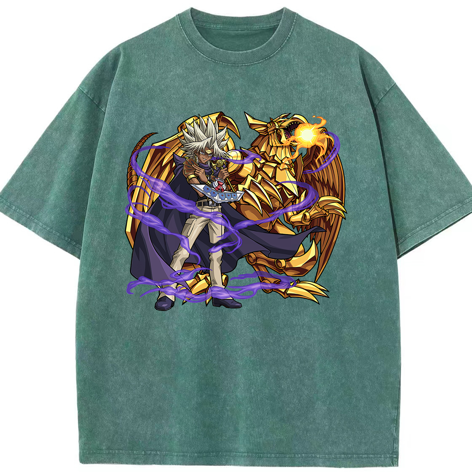 （画像用） 遊☆戯☆王 Yu-Gi-Oh! 綿100% ヴィンテージ風 半袖Tシャツ（フロントプリント）